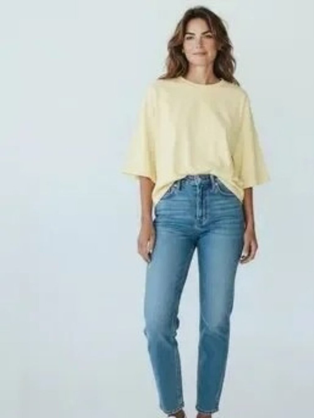 Madewell Women's Boxy Crop Tee Yellow Short Sleeve Oversized Size XL NWT